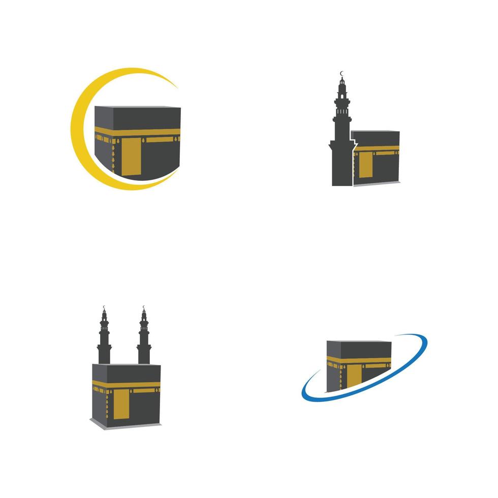 Kaaba Mekka symbool logo illustratie ontwerpsjabloon vector