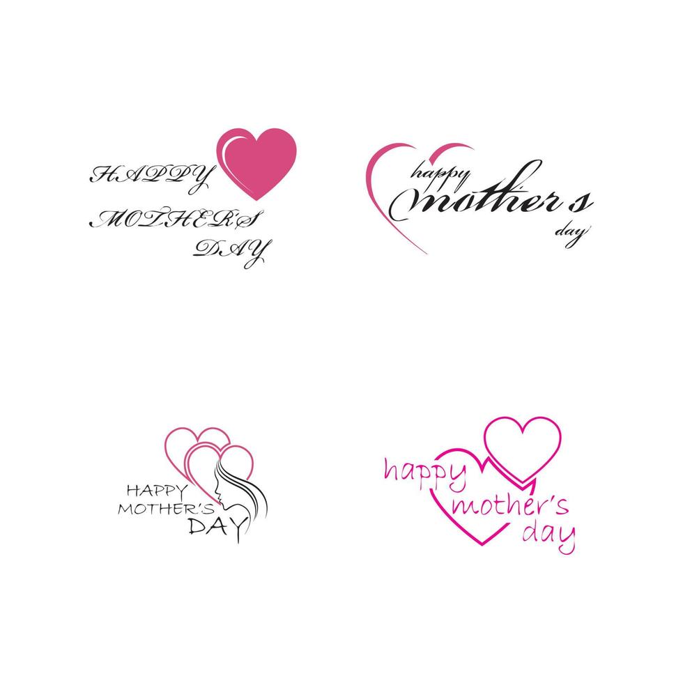 gelukkige moederdag logo pictogram vector illustratie ontwerpsjabloon