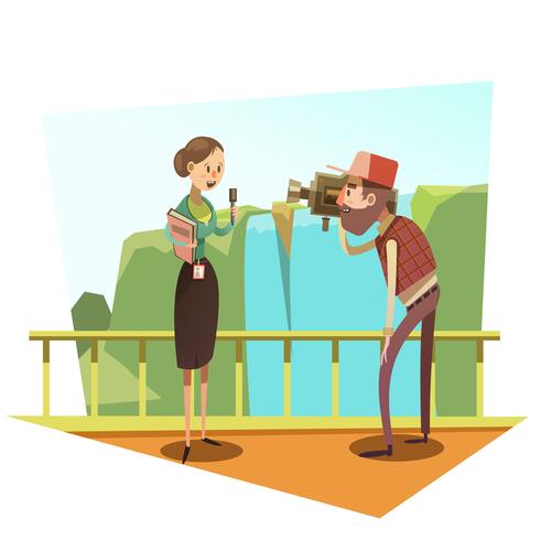 journalist retro cartoon vector