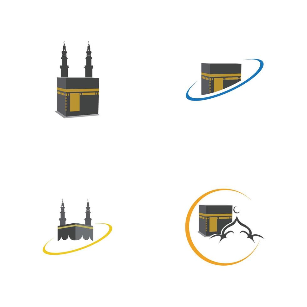 Kaaba Mekka symbool logo illustratie ontwerpsjabloon vector