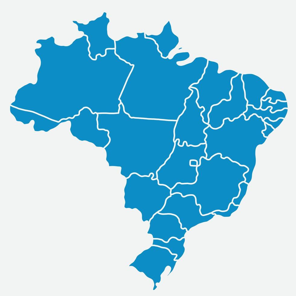doodle uit de vrije hand tekenen van de kaart van Brazilië. vector