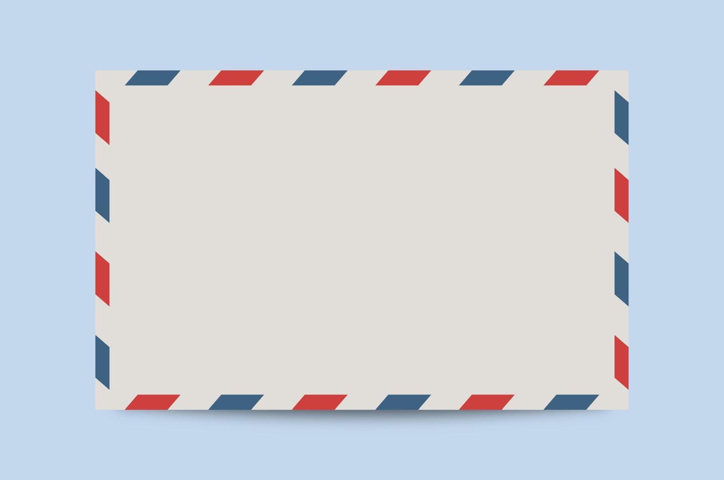 realistische vintage portenvelop met rode en blauwe grenskleuren. vector