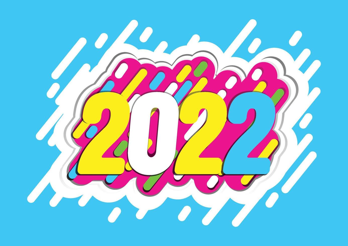 creatieve gelukkig nieuwjaar 2022 ontwerpkaart op moderne achtergrond. vectorillustratie. vector