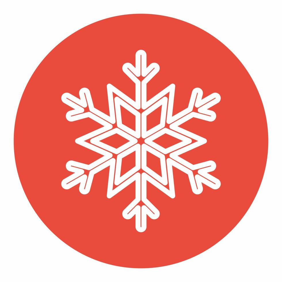 sneeuwvlok pictogram rode cirkel stijl vector