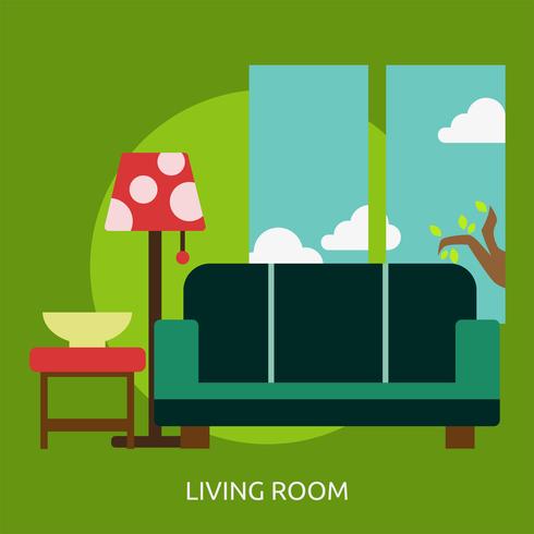 Woonkamer Conceptueel illustratieontwerp vector