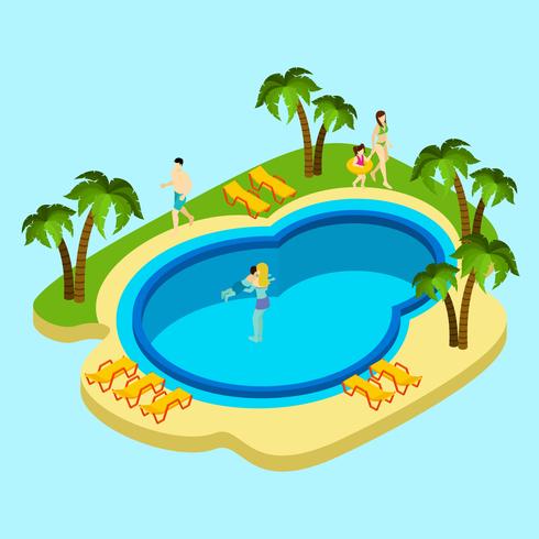 Mensen bij Waterparkillustratie vector