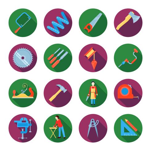 Timmerwerk Icons Set vector