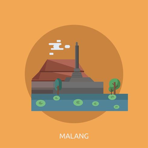 Malang Conceptueel illustratieontwerp vector