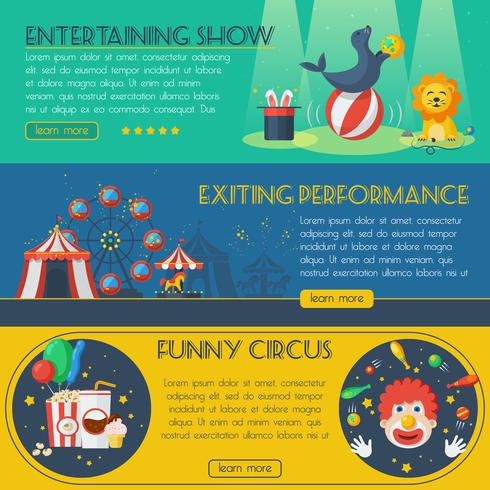 circus banner set vector