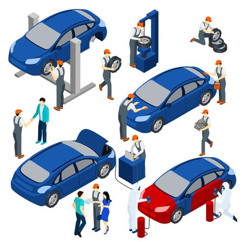 auto service concept set vector