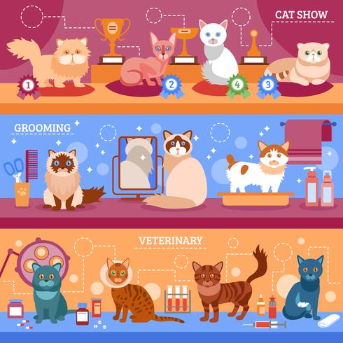 Katten banner set vector