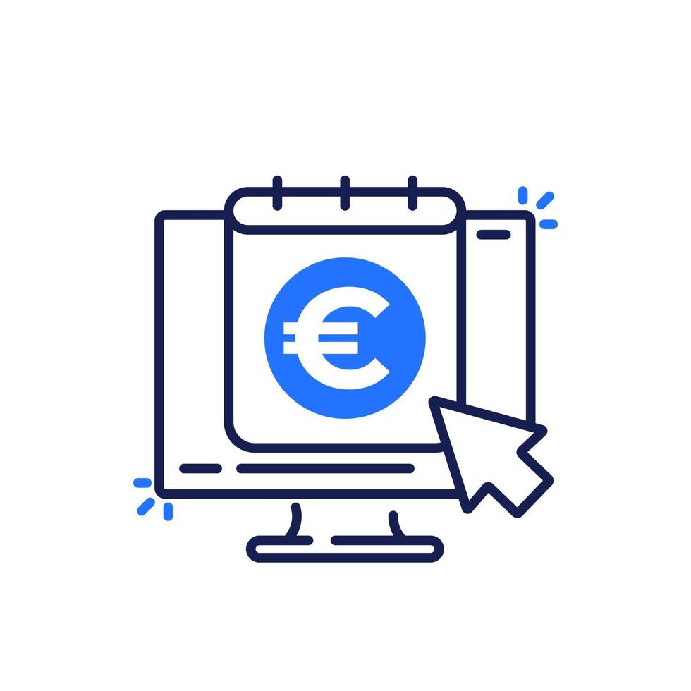 financieel kalenderpictogram met euro vector