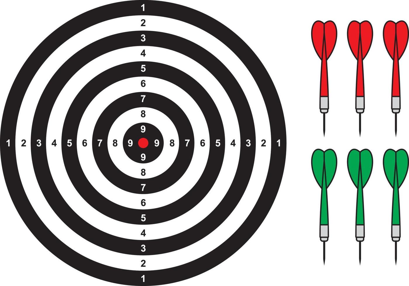 dartpijlen en bord vector