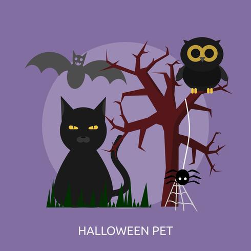 Halloween huisdier conceptuele afbeelding ontwerp vector