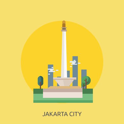 Jakarta City of Indonesia Conceptuele afbeelding ontwerp vector