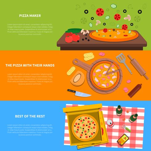 pizza banner set vector