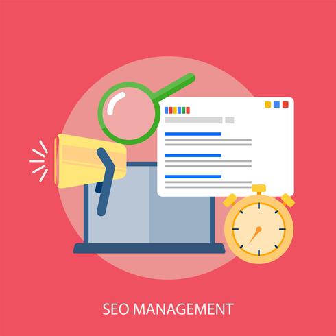 SEO Management Conceptuele afbeelding ontwerp vector