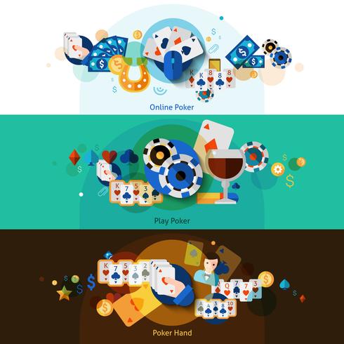 Pokerbanners ingesteld vector