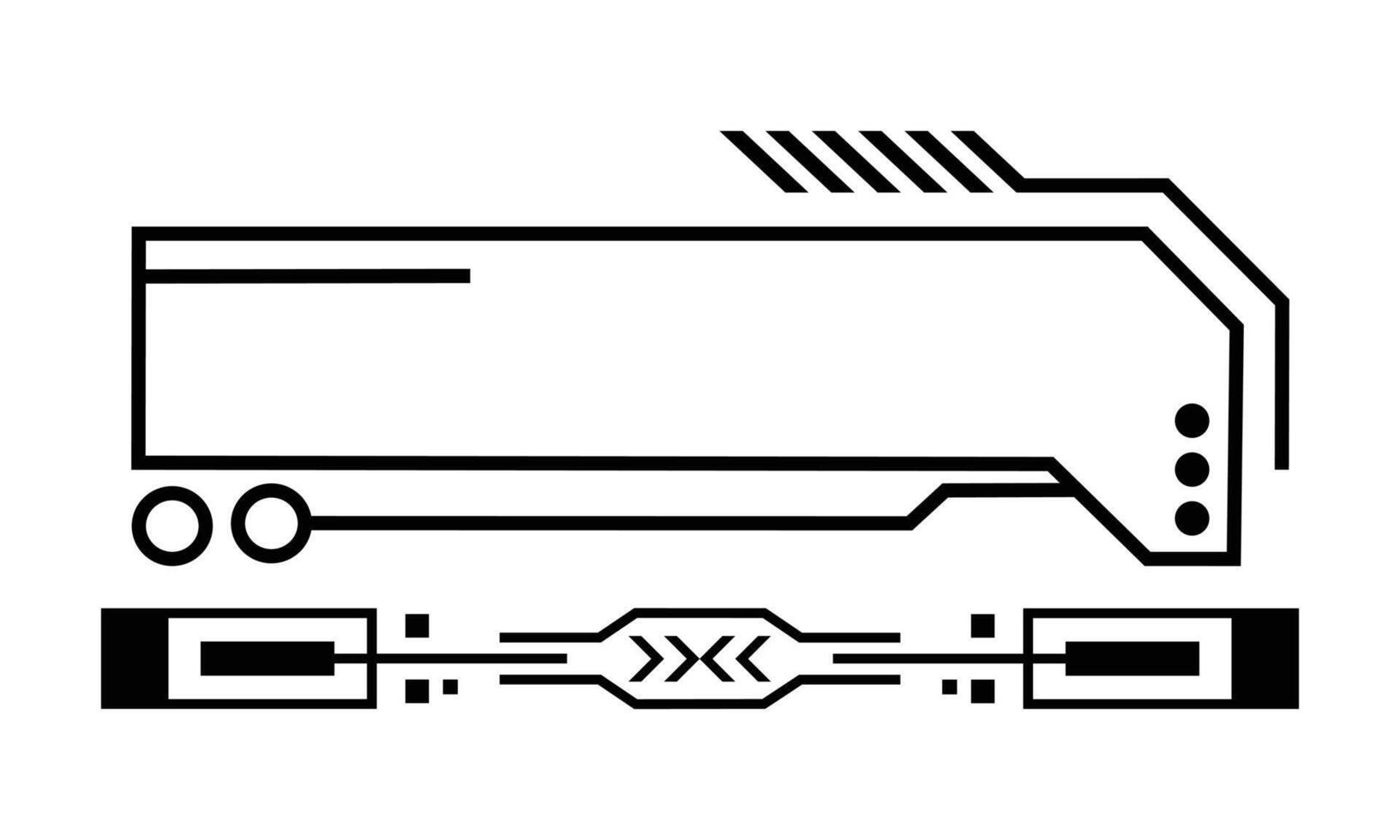 hud gaming illustratie voor panel game design. futuristische of cyber frame illustratie voor game-interface. kopieer ruimteillustratie in technologisch wetenschappelijk thema. vector