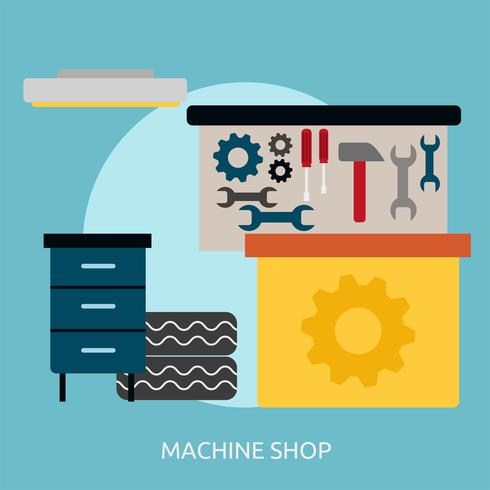 Machine Shop Conceptuele afbeelding ontwerp vector