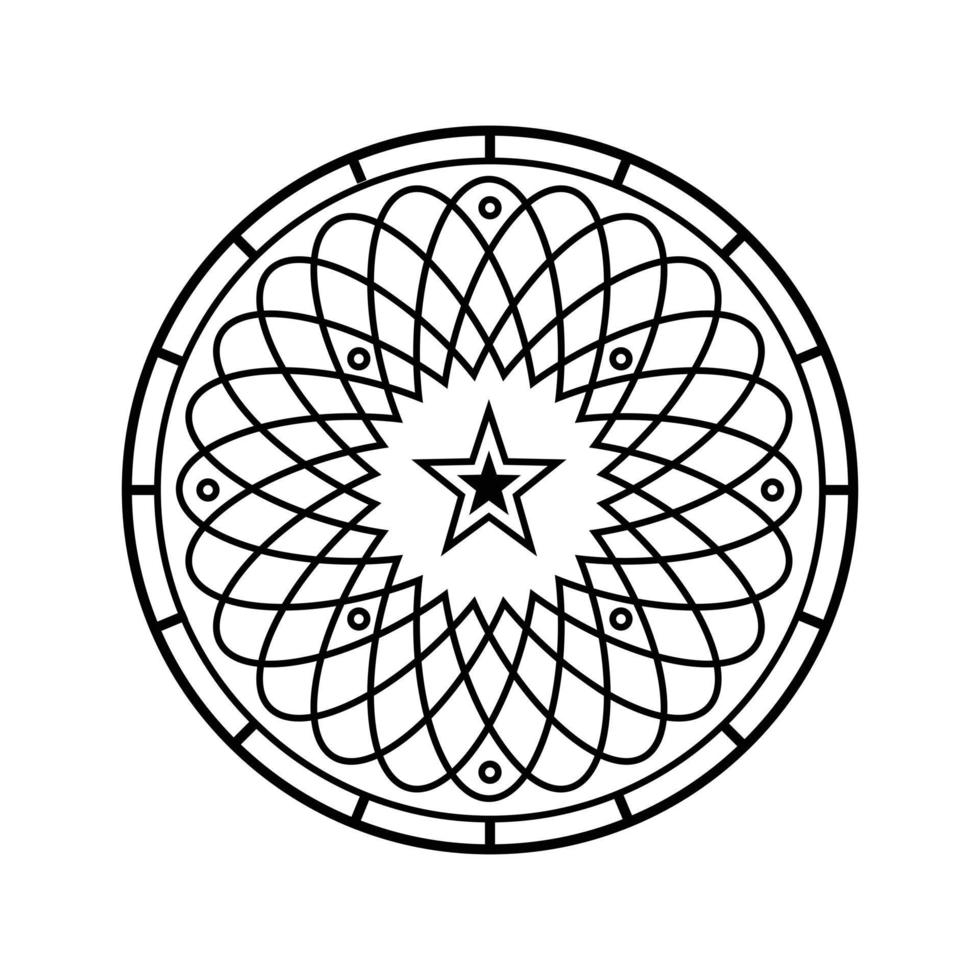 een mandala, een abstracte cirkelillustratie met betrekking tot spiritueel of bepaald geloof. een prachtig gemaakt van het oude symboolelement voor elk creatief ontwerp. vector