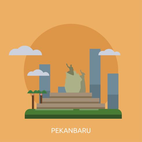 Pekanbaru Stad van Indonesië Conceptuele afbeelding ontwerp vector