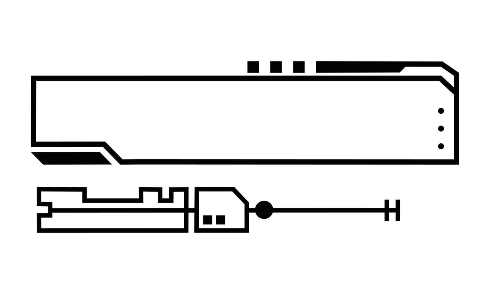 hud gaming illustratie voor panel game design. futuristische of cyber frame illustratie voor game-interface. kopieer ruimteillustratie in technologisch wetenschappelijk thema. vector