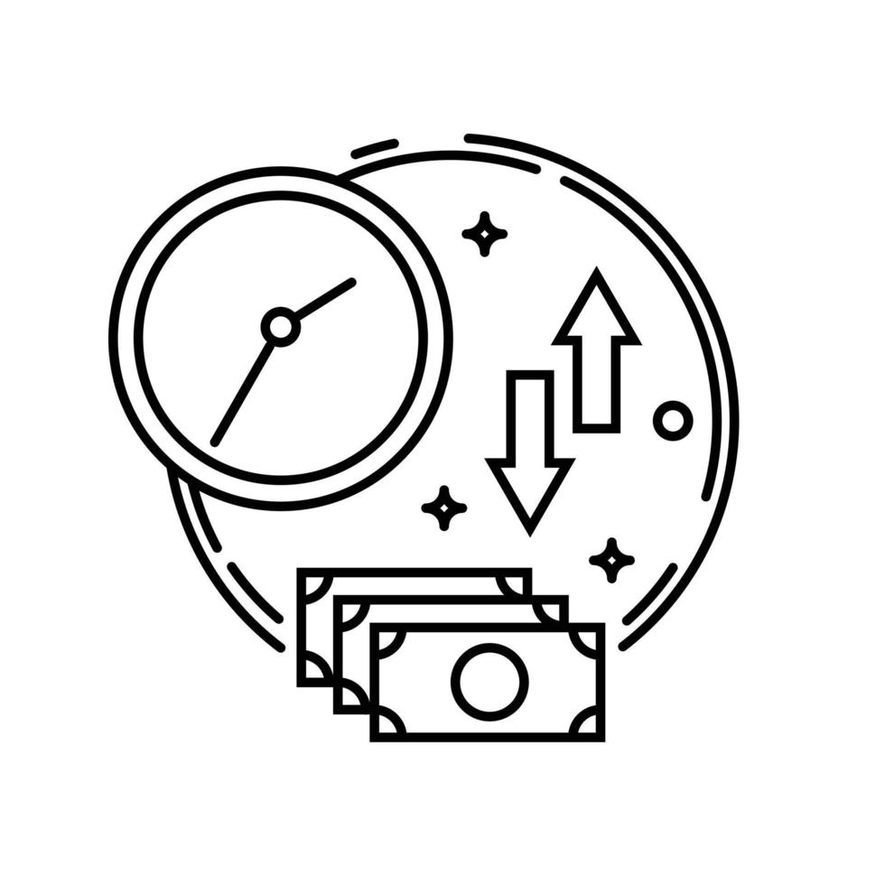 de lineaire illustratie van de levende kwestie. een logo van valuta, financiën of economie gerelateerd voor digitale product- of website-interface. pictogramvector voor logo, symbool, pictogram en ander gebruik. vector