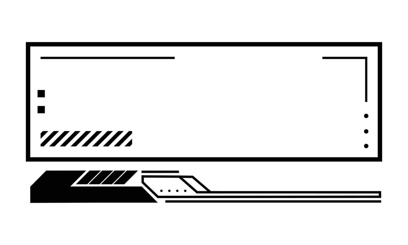 hud gaming illustratie voor panel game design. futuristische of cyber frame illustratie voor game-interface. kopieer ruimteillustratie in technologisch wetenschappelijk thema. vector