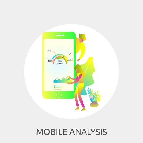 Mobiele analyse Conceptuele afbeelding ontwerp vector