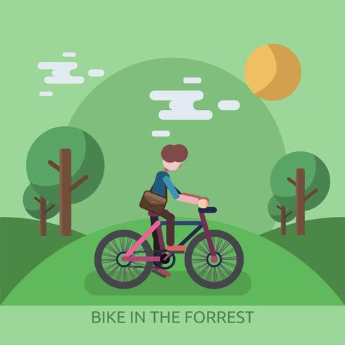 Bike In The Forrest Conceptuele afbeelding ontwerp vector