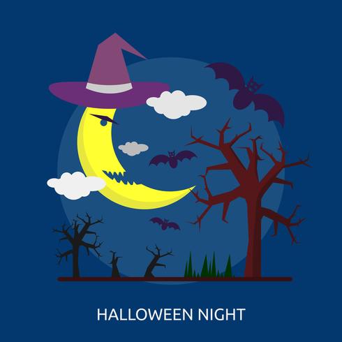 Halloween nacht conceptuele afbeelding ontwerp vector