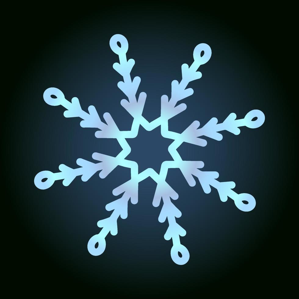 mooie sneeuwvlok voor winterontwerp, symbool van nieuwjaar en kerstvakantie vector