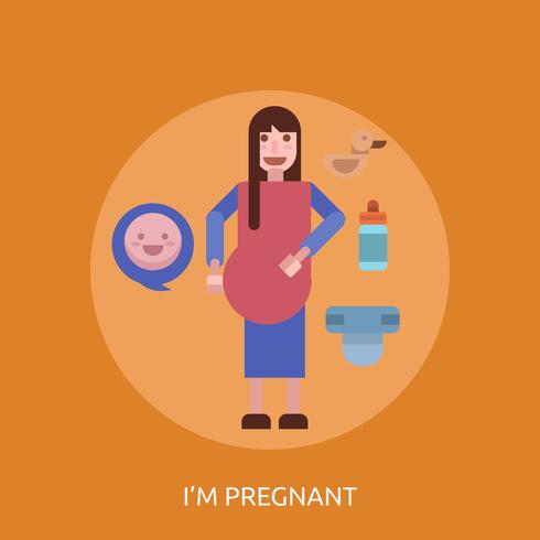 Ik ben zwanger Conceptueel illustratieontwerp vector