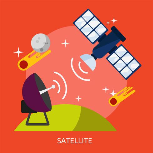 Satelliet conceptuele afbeelding ontwerp vector