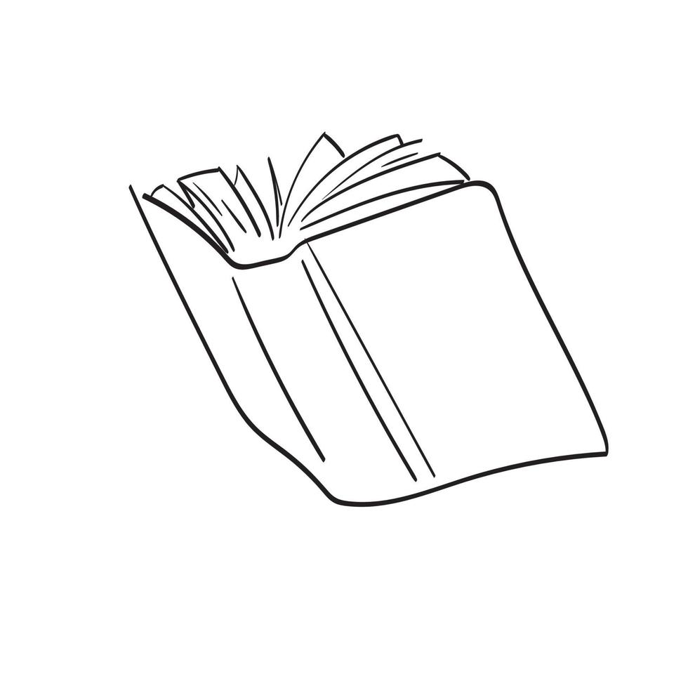 lijntekeningen open boek illustratie vector hand getekend geïsoleerd op een witte achtergrond