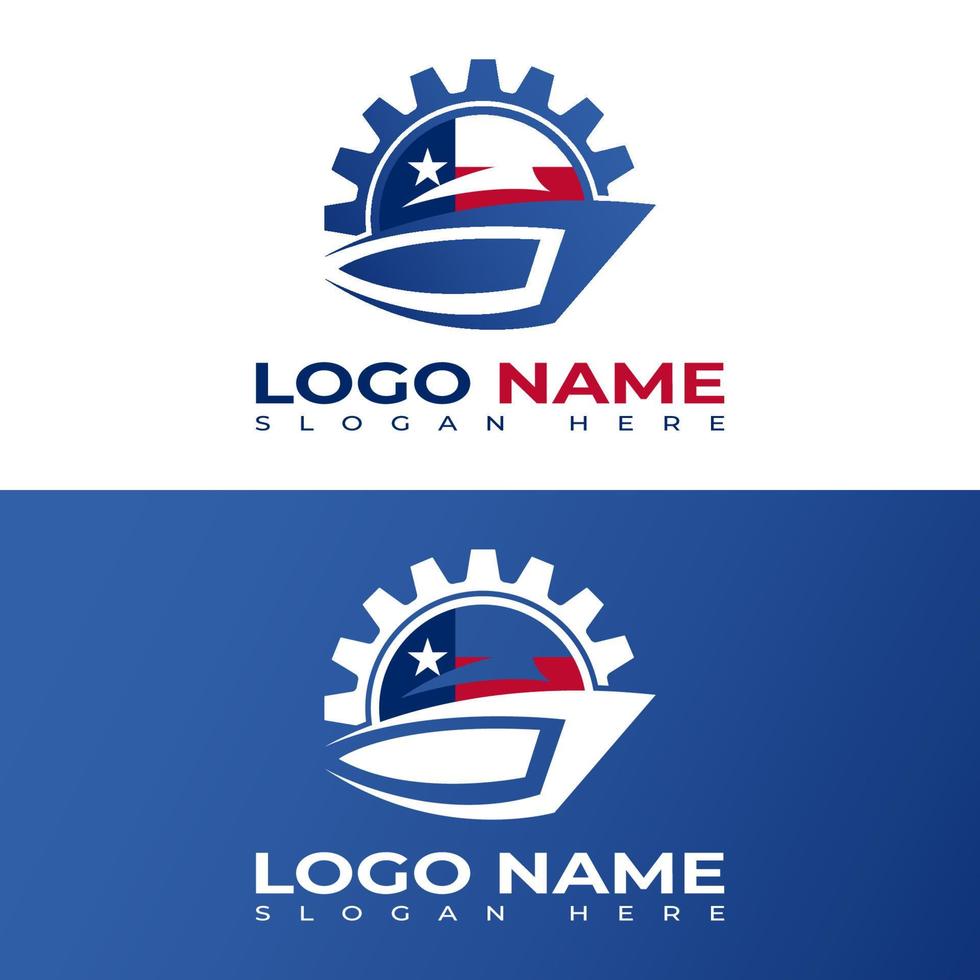 schip service logo ontwerp voor bedrijf vector