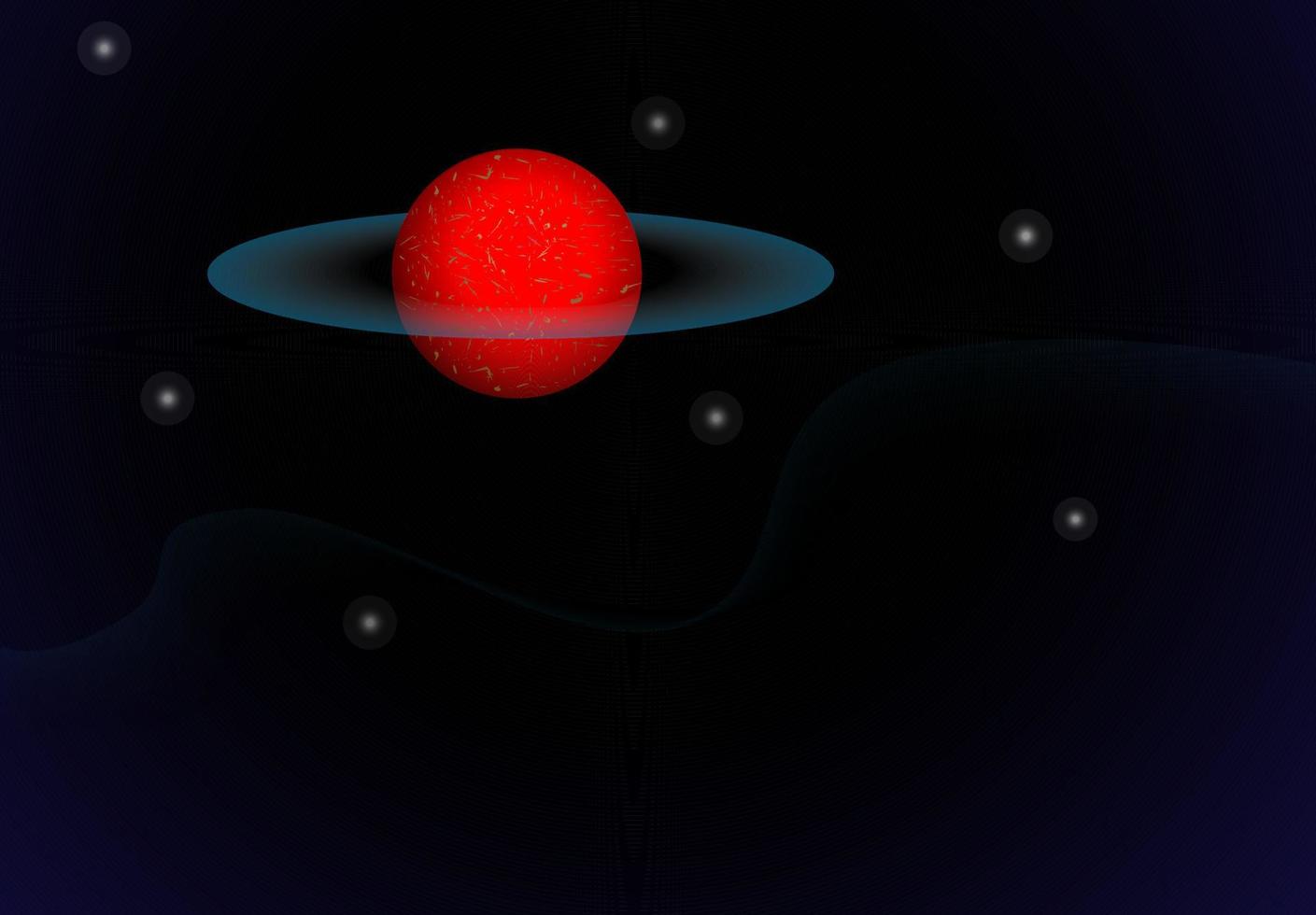 ruimte achtergrond vectorillustratie. met maan-, planeet- en golfgradatie-effect met lichtpuntje. moderne sjablonen vector