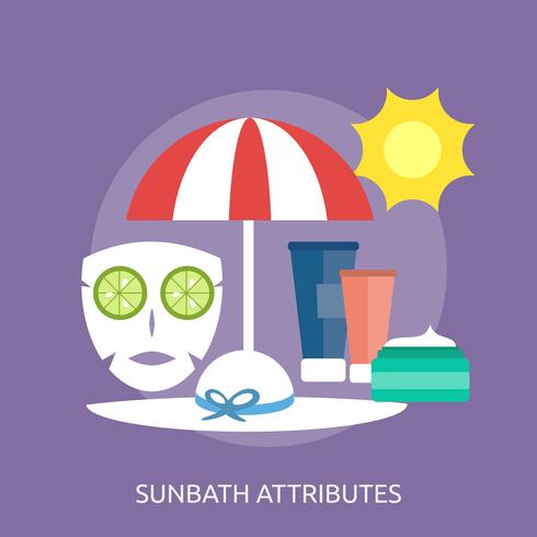 Sunbath Attributen Conceptuele afbeelding ontwerp vector