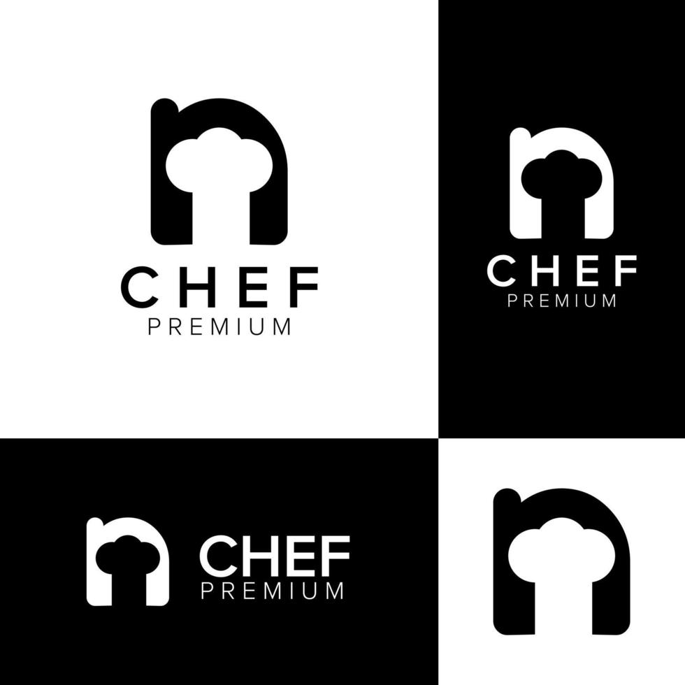 letter n chef-kok logo vector pictogrammalplaatje