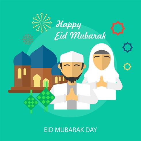 Eid Mubarak Day Conceptuele afbeelding ontwerp vector
