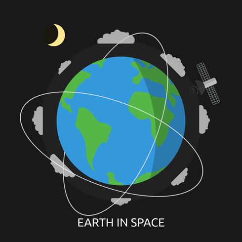 Aarde in de ruimte Conceptuele afbeelding ontwerp vector