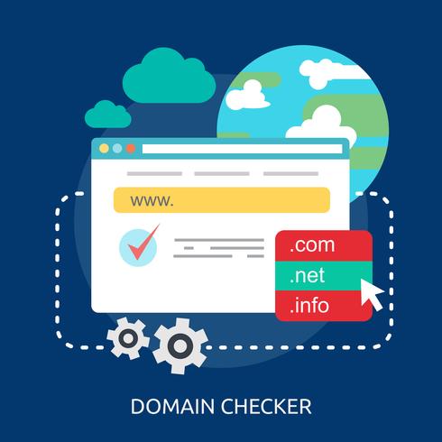 Domain Checker Conceptuele afbeelding ontwerp vector