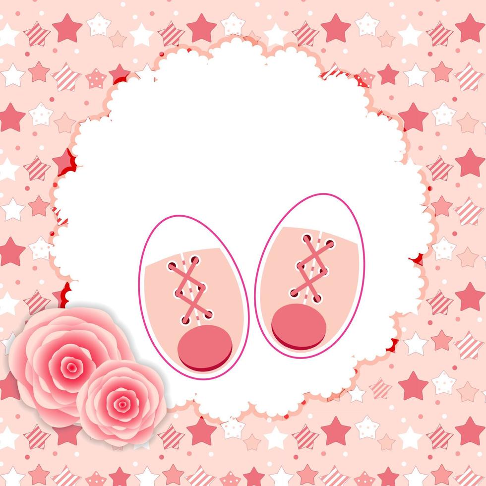 vectorillustratie van roze babyschoenen voor pasgeboren meisje vector