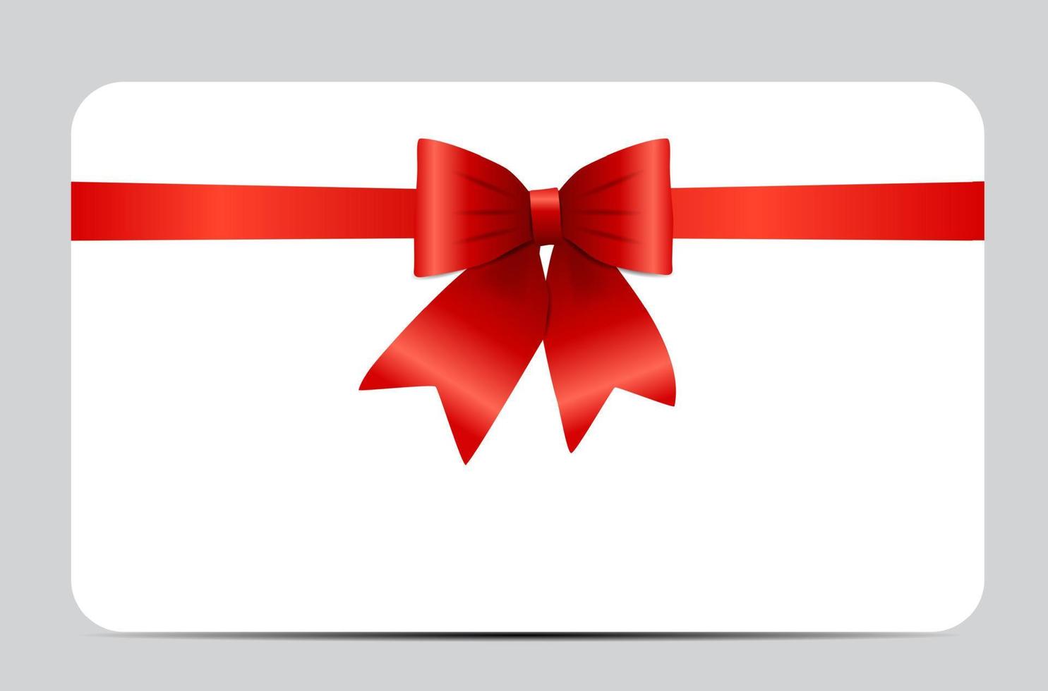 cadeaubon met rood lint en boog. vector illustratie