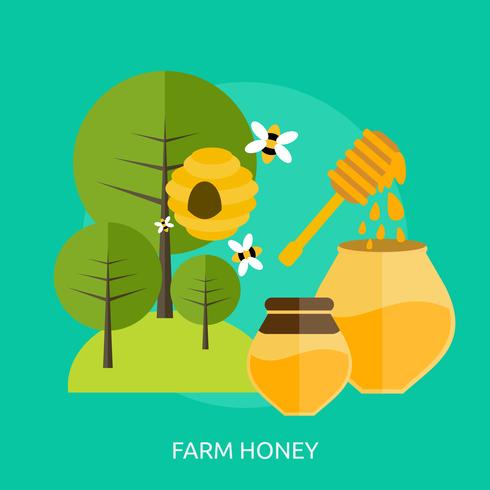 Farm Honey Conceptual illustratieontwerp vector