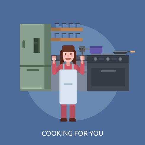 Cooking For You Conceptuele afbeelding ontwerp vector