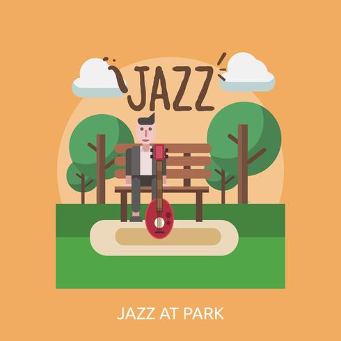 Jazz At Park Conceptueel illustratieontwerp vector
