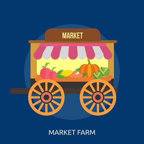 Market Farm Conceptueel illustratieontwerp vector