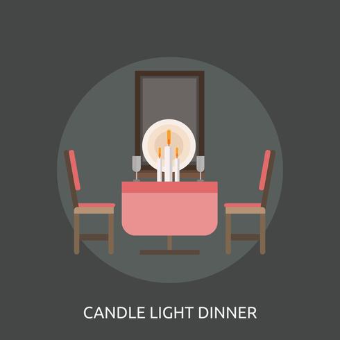 Candle Light Dinner Conceptuele afbeelding ontwerp vector